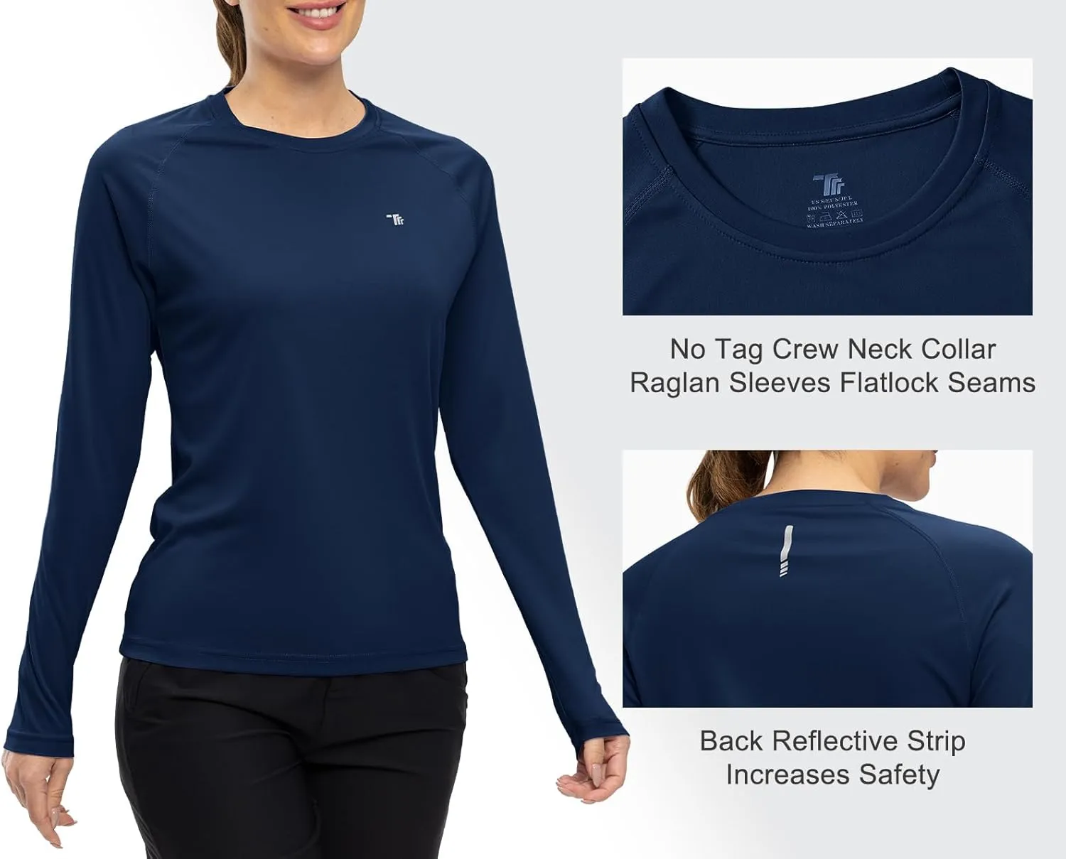 TBMPOY Women UPF 50  Long Sleeve Shirts Quick Dry Quarter Zipper Sun Shirts Hiking Athletic Workout Shirts