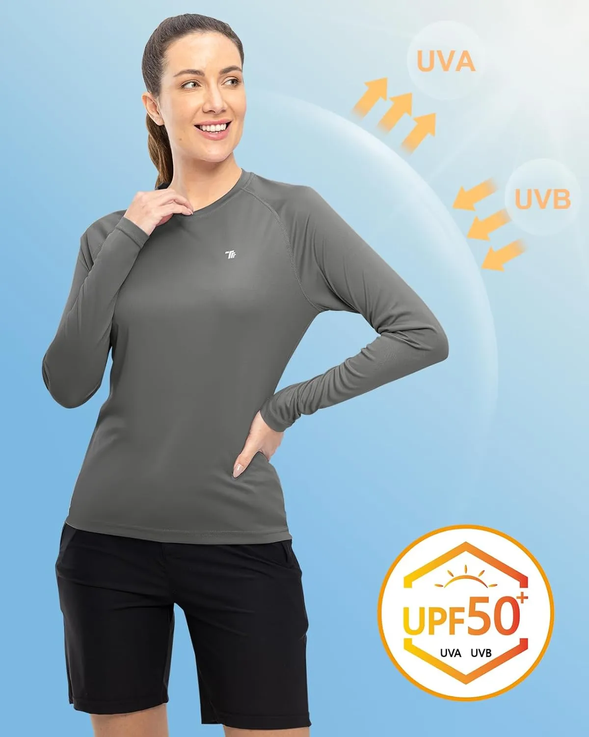 TBMPOY Women UPF 50  Long Sleeve Shirts Quick Dry Quarter Zipper Sun Shirts Hiking Athletic Workout Shirts