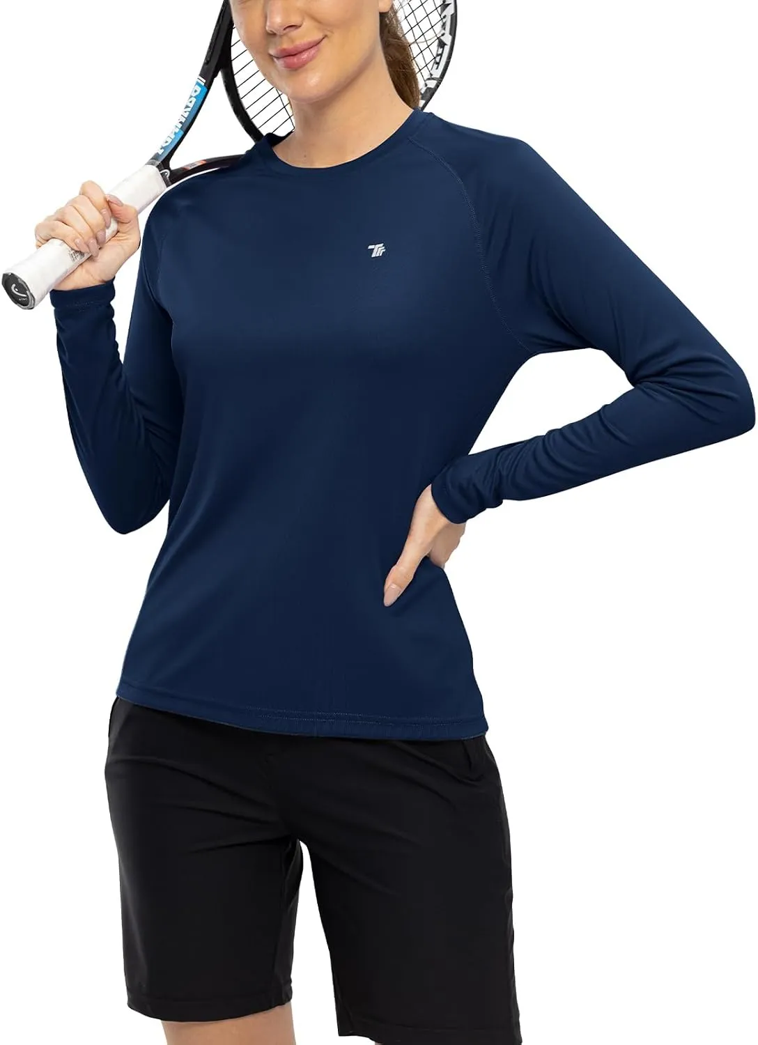TBMPOY Women UPF 50  Long Sleeve Shirts Quick Dry Quarter Zipper Sun Shirts Hiking Athletic Workout Shirts
