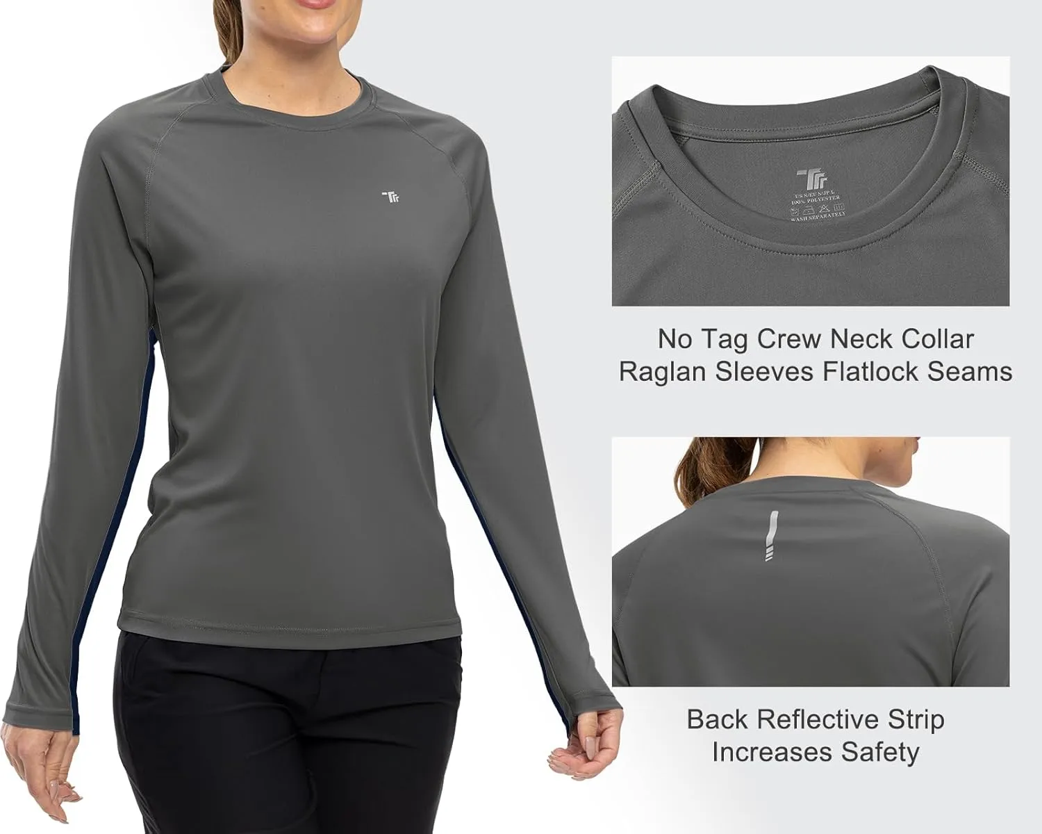 TBMPOY Women UPF 50  Long Sleeve Shirts Quick Dry Quarter Zipper Sun Shirts Hiking Athletic Workout Shirts