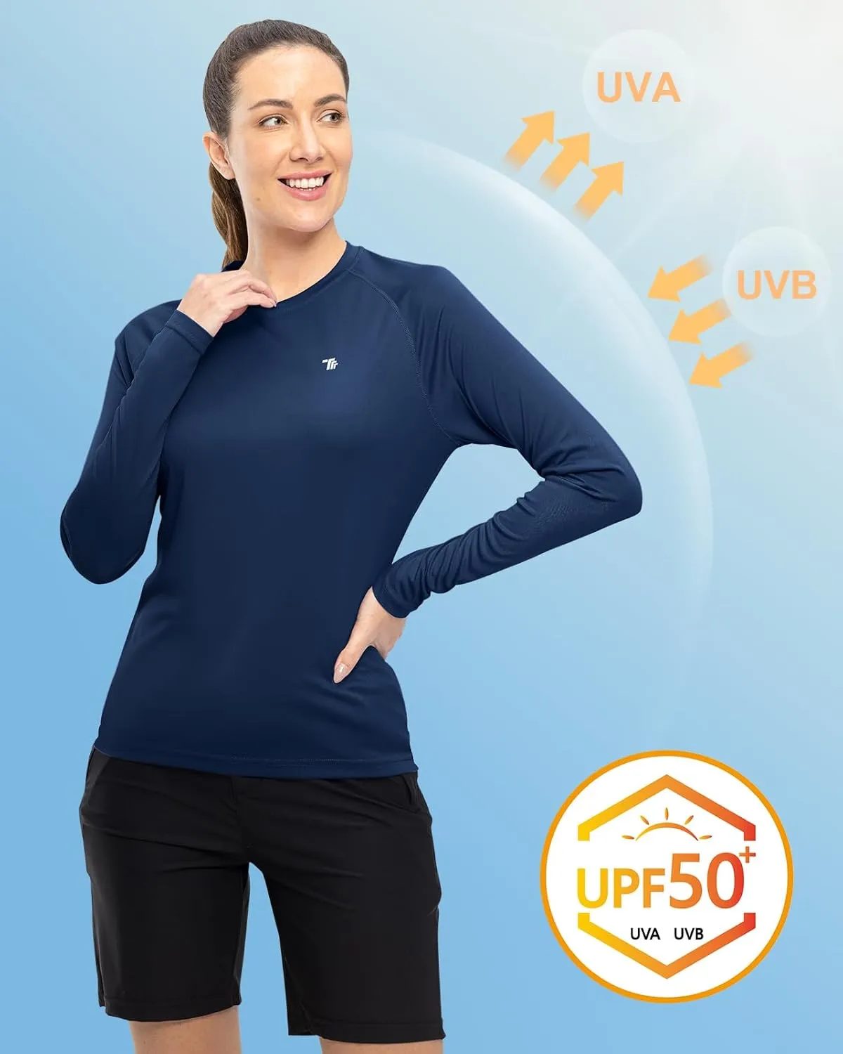 TBMPOY Women UPF 50  Long Sleeve Shirts Quick Dry Quarter Zipper Sun Shirts Hiking Athletic Workout Shirts