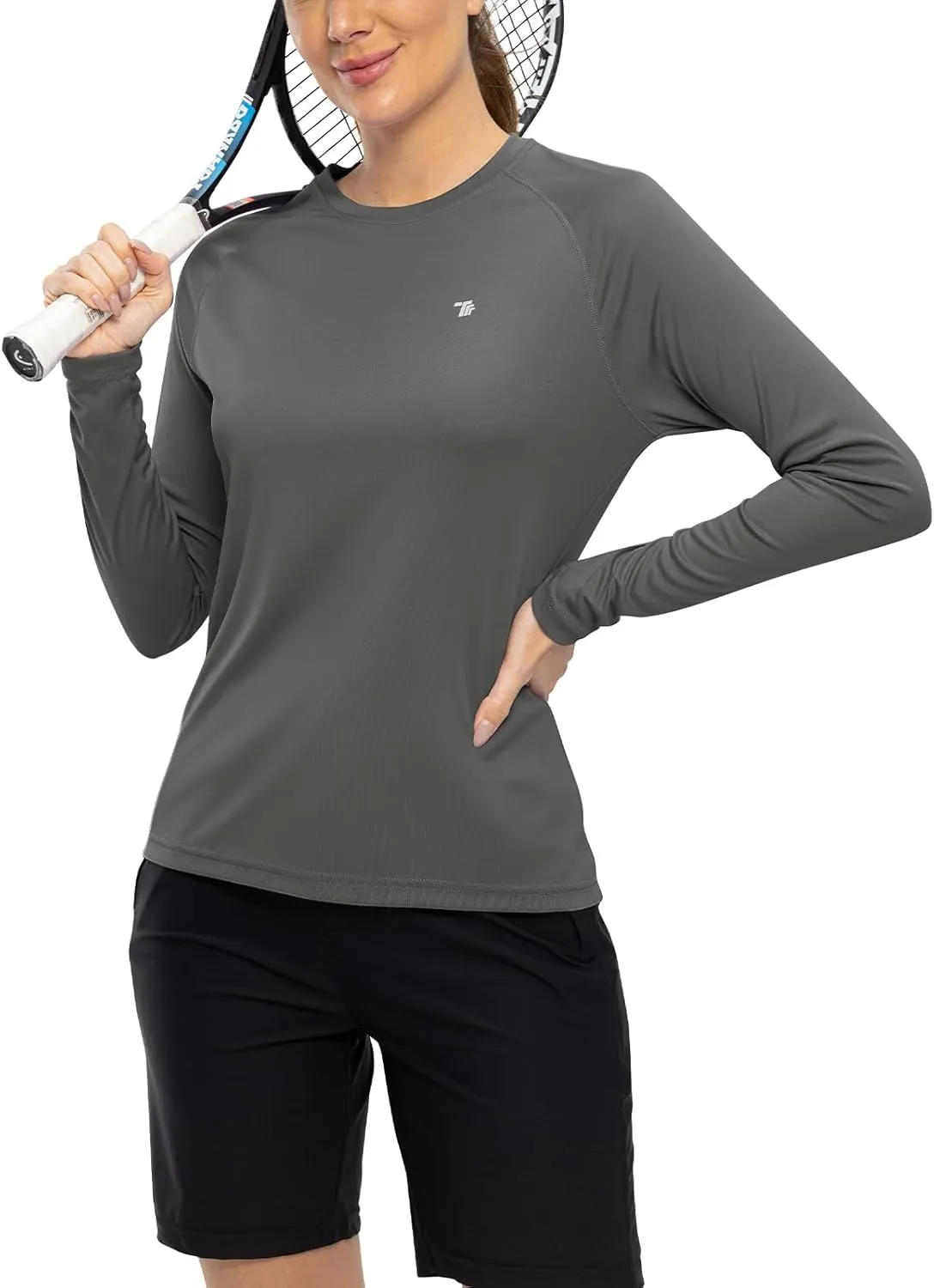 TBMPOY Women UPF 50  Long Sleeve Shirts Quick Dry Quarter Zipper Sun Shirts Hiking Athletic Workout Shirts