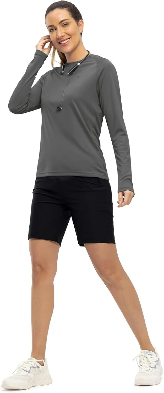 TBMPOY Women UPF 50  Long Sleeve Shirts Quick Dry Quarter Zipper Sun Shirts Hiking Athletic Workout Shirts