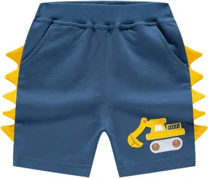 Toddler Boys Cartoon Embroidered Shorts Baby Girls Summer Cotton Casual Active Sports Shorts Pull on Jogger Pants