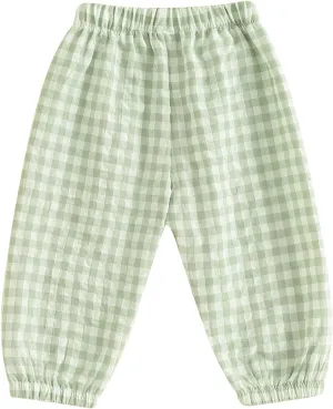 Toddler Checkered Pants Baby Girl Boy Elastic Waist Jogger Pants Kids Casual Plaid Trousers Infant Long Sweatpants