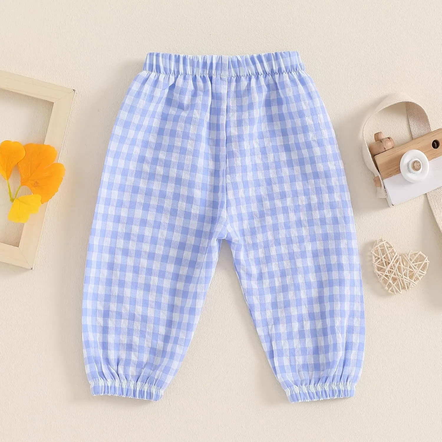 Toddler Checkered Pants Baby Girl Boy Elastic Waist Jogger Pants Kids Casual Plaid Trousers Infant Long Sweatpants