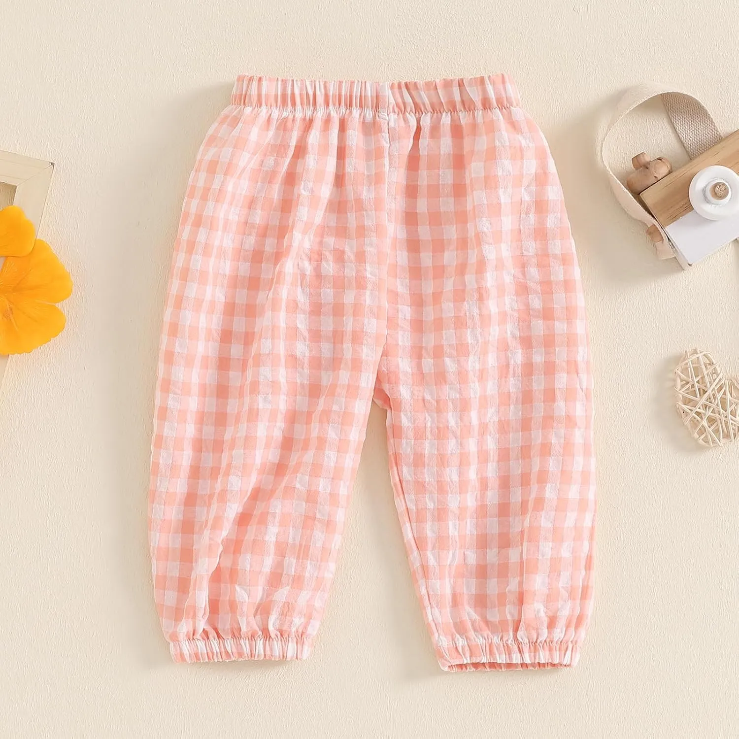 Toddler Checkered Pants Baby Girl Boy Elastic Waist Jogger Pants Kids Casual Plaid Trousers Infant Long Sweatpants