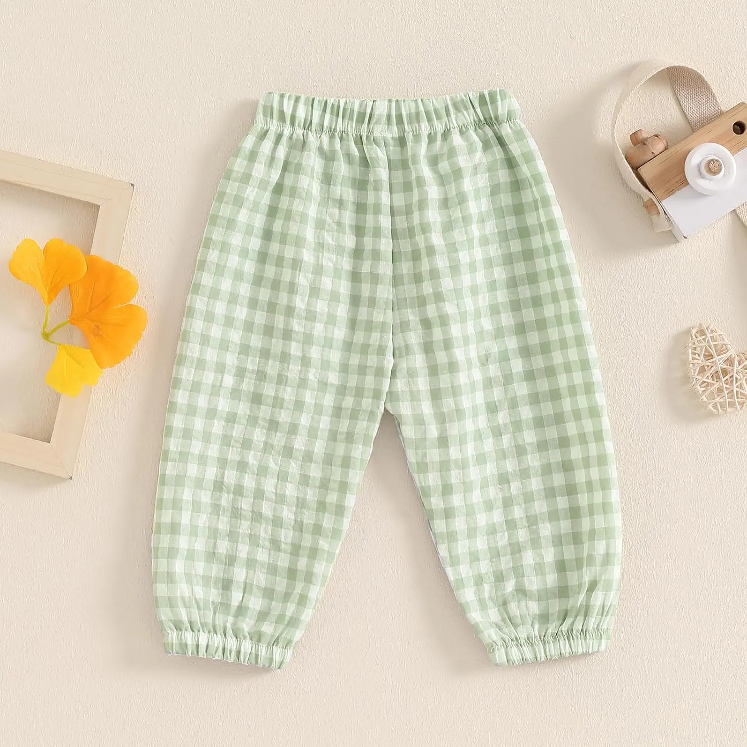 Toddler Checkered Pants Baby Girl Boy Elastic Waist Jogger Pants Kids Casual Plaid Trousers Infant Long Sweatpants