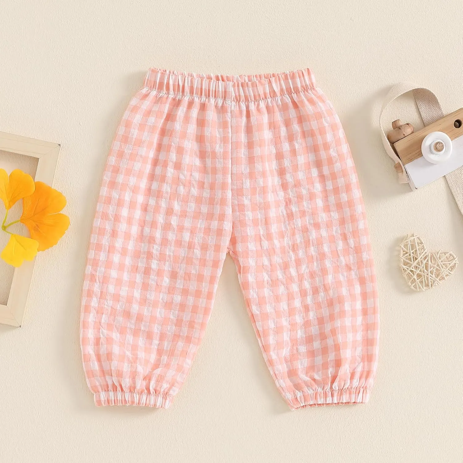 Toddler Checkered Pants Baby Girl Boy Elastic Waist Jogger Pants Kids Casual Plaid Trousers Infant Long Sweatpants