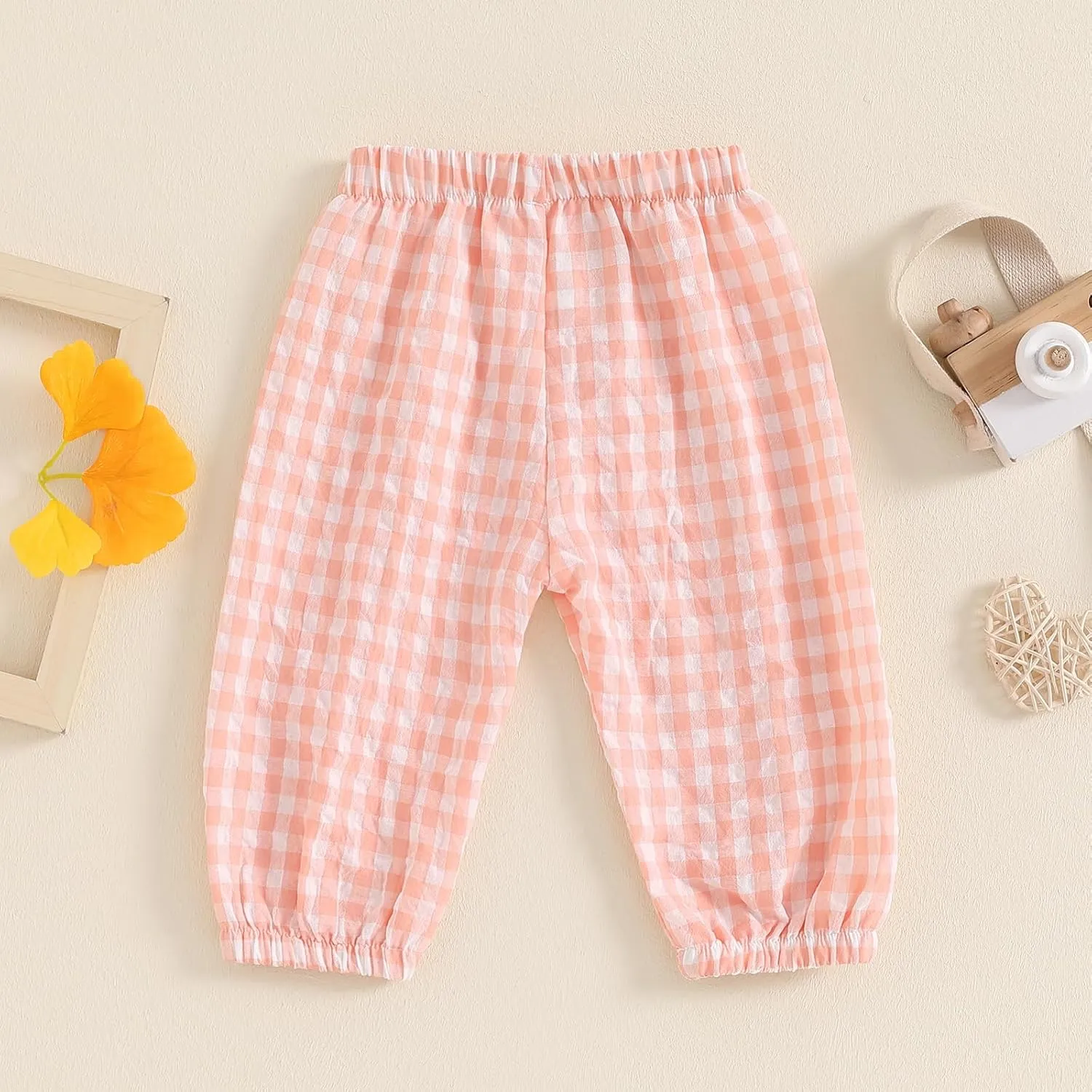 Toddler Checkered Pants Baby Girl Boy Elastic Waist Jogger Pants Kids Casual Plaid Trousers Infant Long Sweatpants