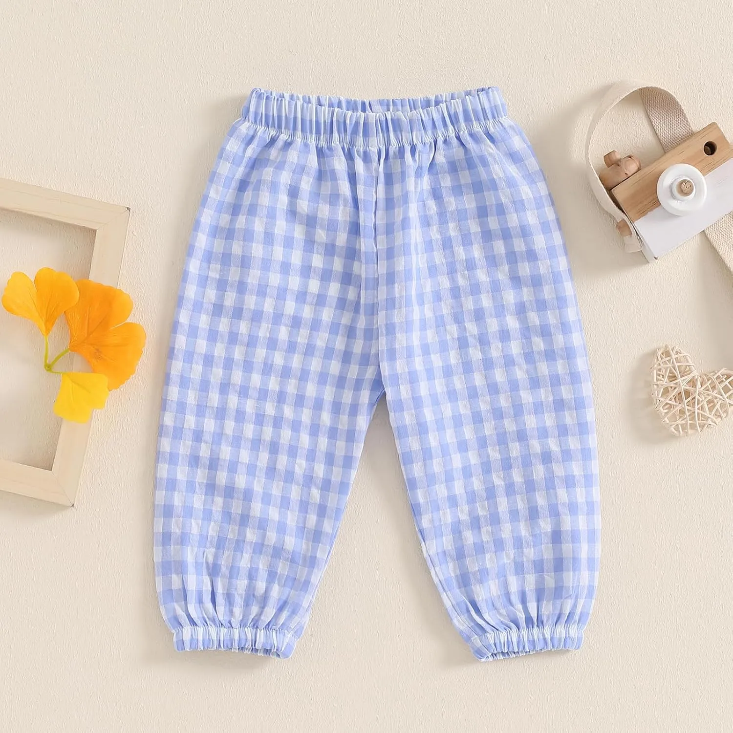 Toddler Checkered Pants Baby Girl Boy Elastic Waist Jogger Pants Kids Casual Plaid Trousers Infant Long Sweatpants