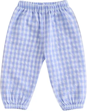 Toddler Checkered Pants Baby Girl Boy Elastic Waist Jogger Pants Kids Casual Plaid Trousers Infant Long Sweatpants