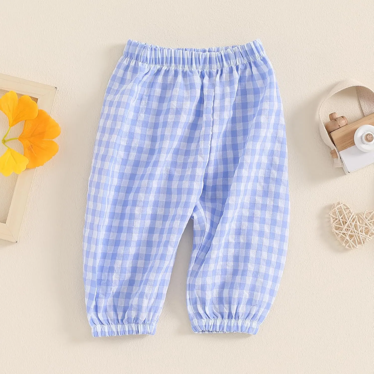 Toddler Checkered Pants Baby Girl Boy Elastic Waist Jogger Pants Kids Casual Plaid Trousers Infant Long Sweatpants