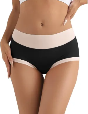 Underwear For Women Cotton High Waist Panties Full Coverage Briefs Soft Strech Ladies Breathable Panties-Multi Pack