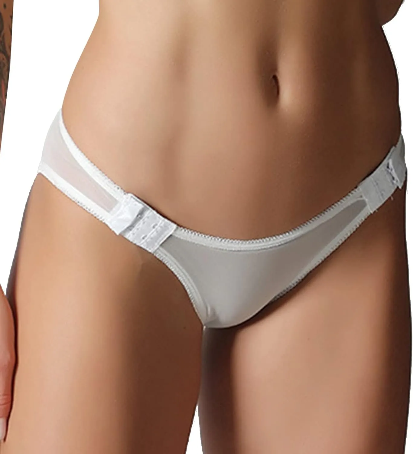 Underwear for Women Sexy Low Waist High Cut Seamless Comfort Mesh Sheer Briefs Breathable Buttons Adjustable Panties