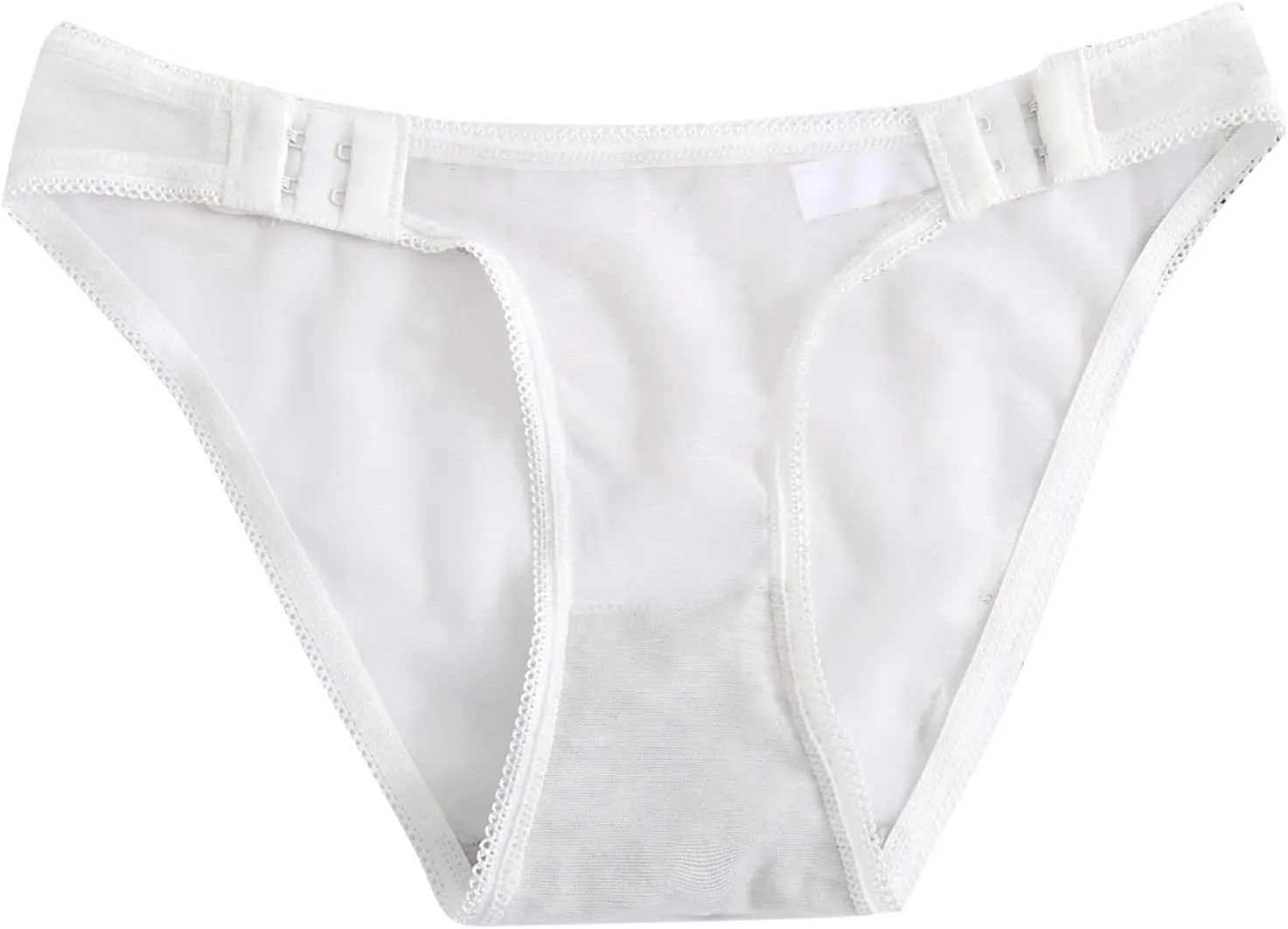 Underwear for Women Sexy Low Waist High Cut Seamless Comfort Mesh Sheer Briefs Breathable Buttons Adjustable Panties