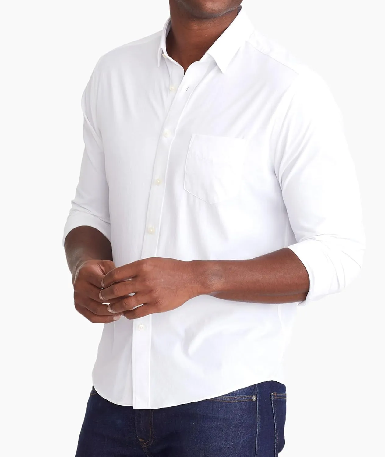 UNTUCKit Gironde - Untucked Performance Shirt for Men, Long Sleeve, Wrinkle-Free, Black, Regular Fit