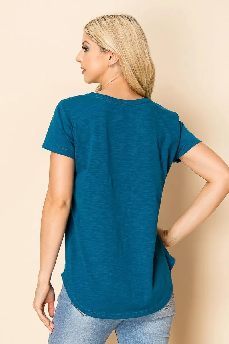 Urban Diction T-Shirts Pack of 4 Women's V-Neck Shirt Loose Essential Solid Colors Basic Scoop Neck Tees 4 Pack Womens Tops
