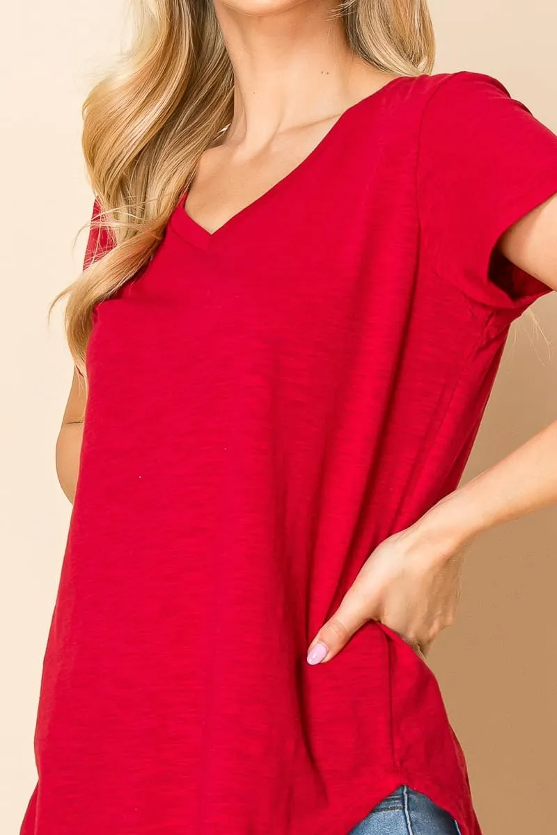 Urban Diction T-Shirts Pack of 4 Women's V-Neck Shirt Loose Essential Solid Colors Basic Scoop Neck Tees 4 Pack Womens Tops