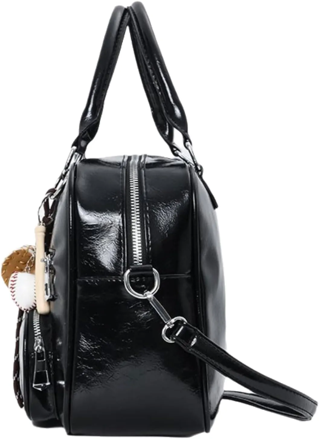 Versatile Large Capacity Shoulder Bag PU Leather Crossbody Bags With Decorative Charm For Professionals And Students