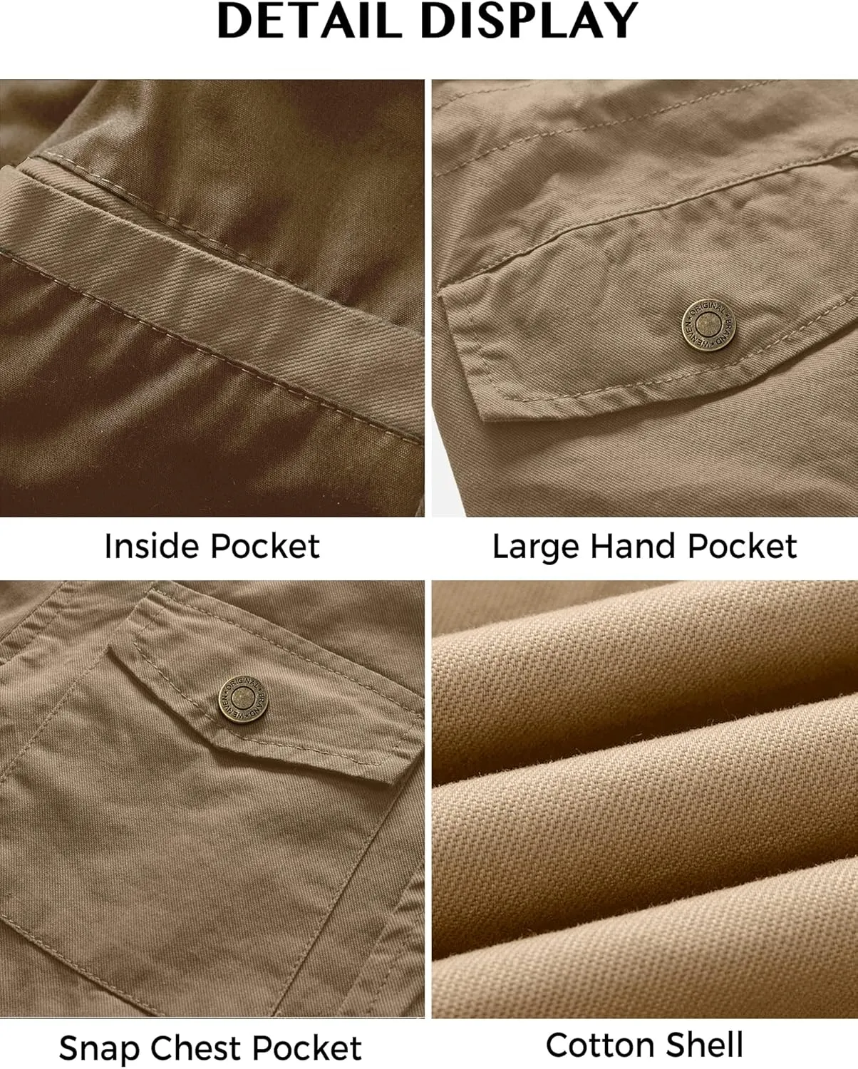 WenVen Women's Lightweight Canvas Cotton Military Jacket Utility Lapel Anorak