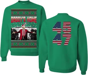 Wild Bobby Daddy's Home Donald Trump Ugly Christmas Sweater Crewneck Sweatshirt