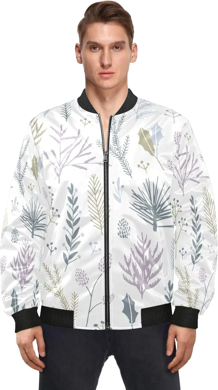 Wild Floral Neutral Lightweight Jackets For Men Mens Big And Tall Windbreaker Jacket Full Zip Rain Jacket Pockets