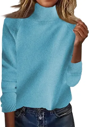 Women's Cashmere Sweaters Casual Loose Merino Wool Sweater Pullovers Long Sleeve Knitted Sweaters