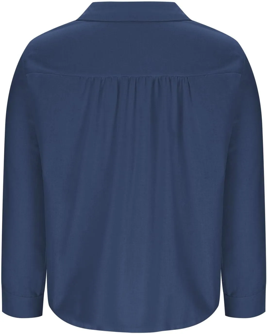 Women's Casual Collared Button-Down Shirt Summer Cotton Linen Tops Loose-Fit Home Long Sleeve Blouses with Pocket