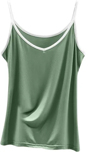 Womens Casual Tank Tops Summer Comfy Home Plus Size Camisoles Sleeveless V-Neck Solid Color Fashion Vests T-Shirts