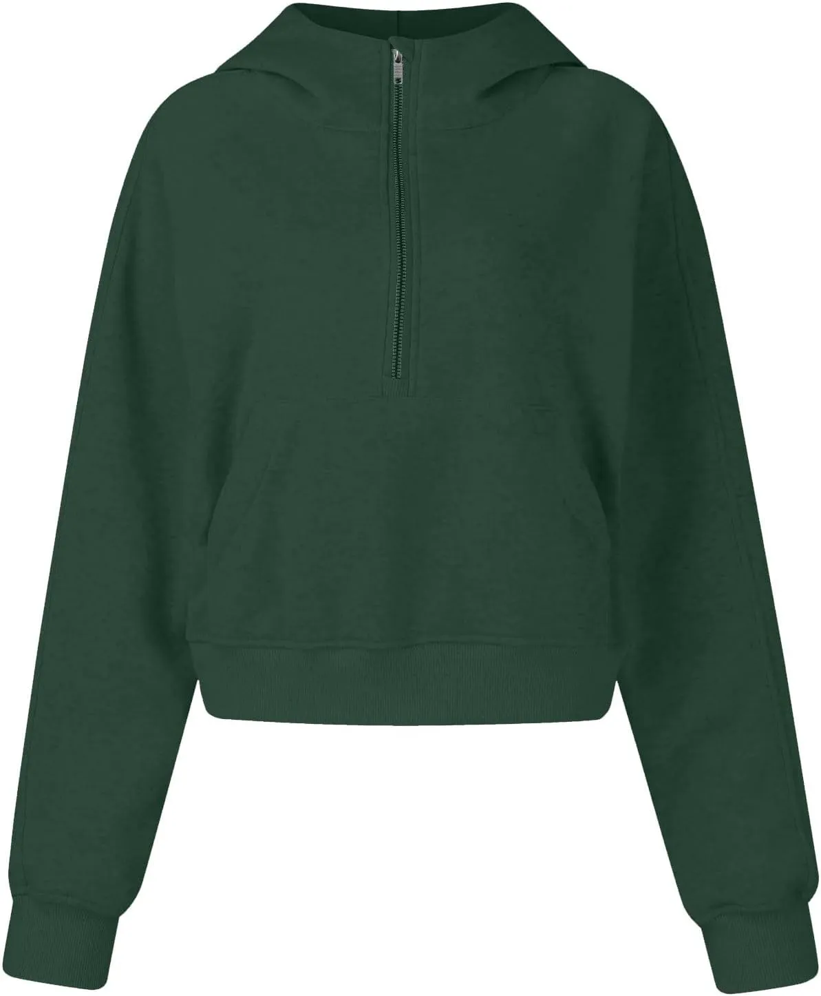 Womens Half Zip Pullovers Casual Long Sleeve Pullover Sweatshirt Thumb Hole Cropped Sweatshirts with Pocket