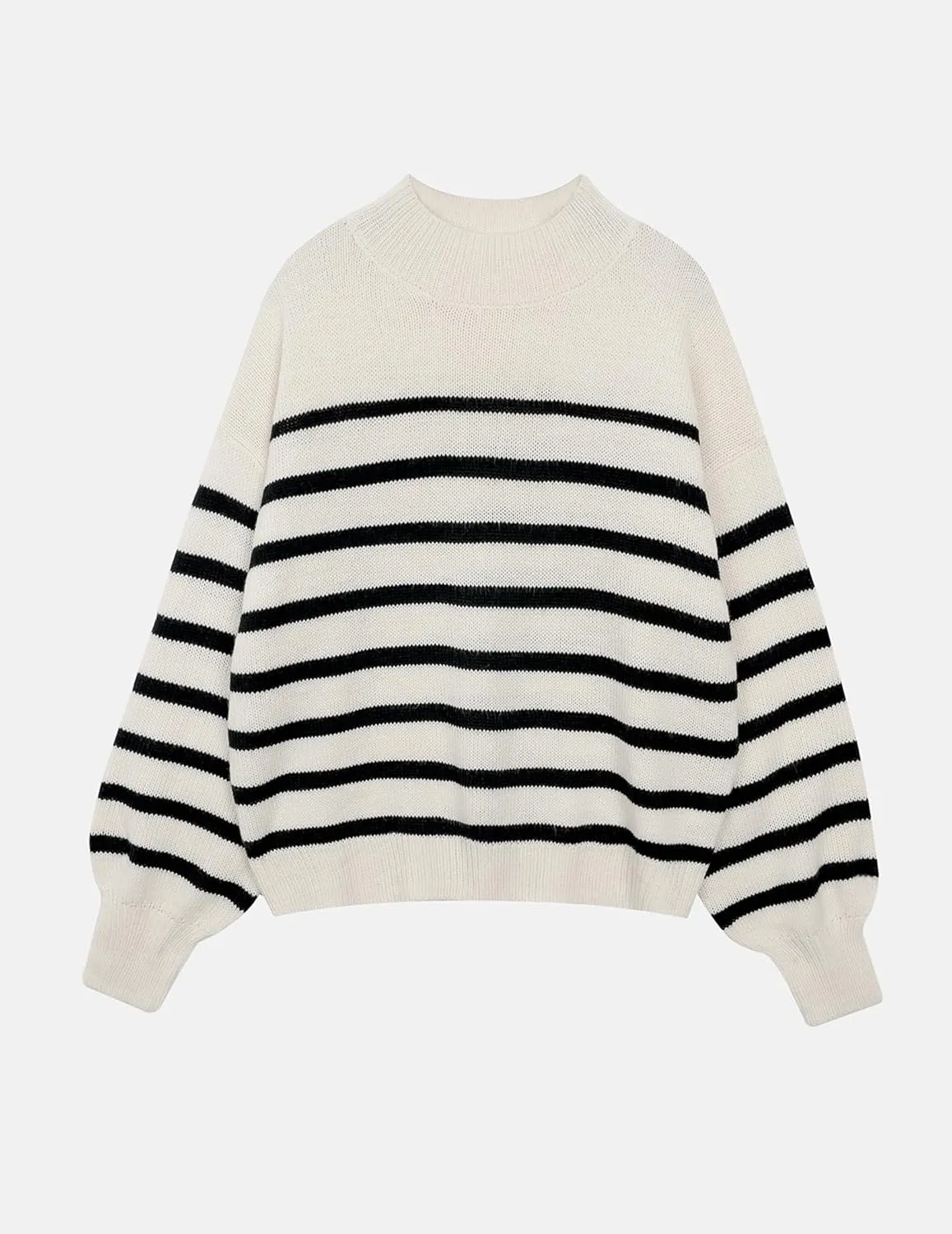 Womens Oversized Turtleneck Cute Striped Sweater Fall 2024 Casual Lightweight Ribbed Knit Long Sleeve Pullover Tops