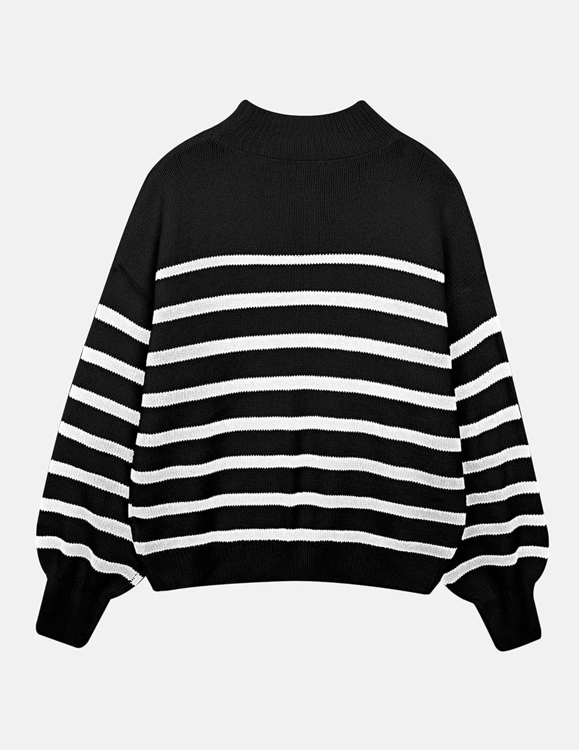 Womens Oversized Turtleneck Cute Striped Sweater Fall 2024 Casual Lightweight Ribbed Knit Long Sleeve Pullover Tops