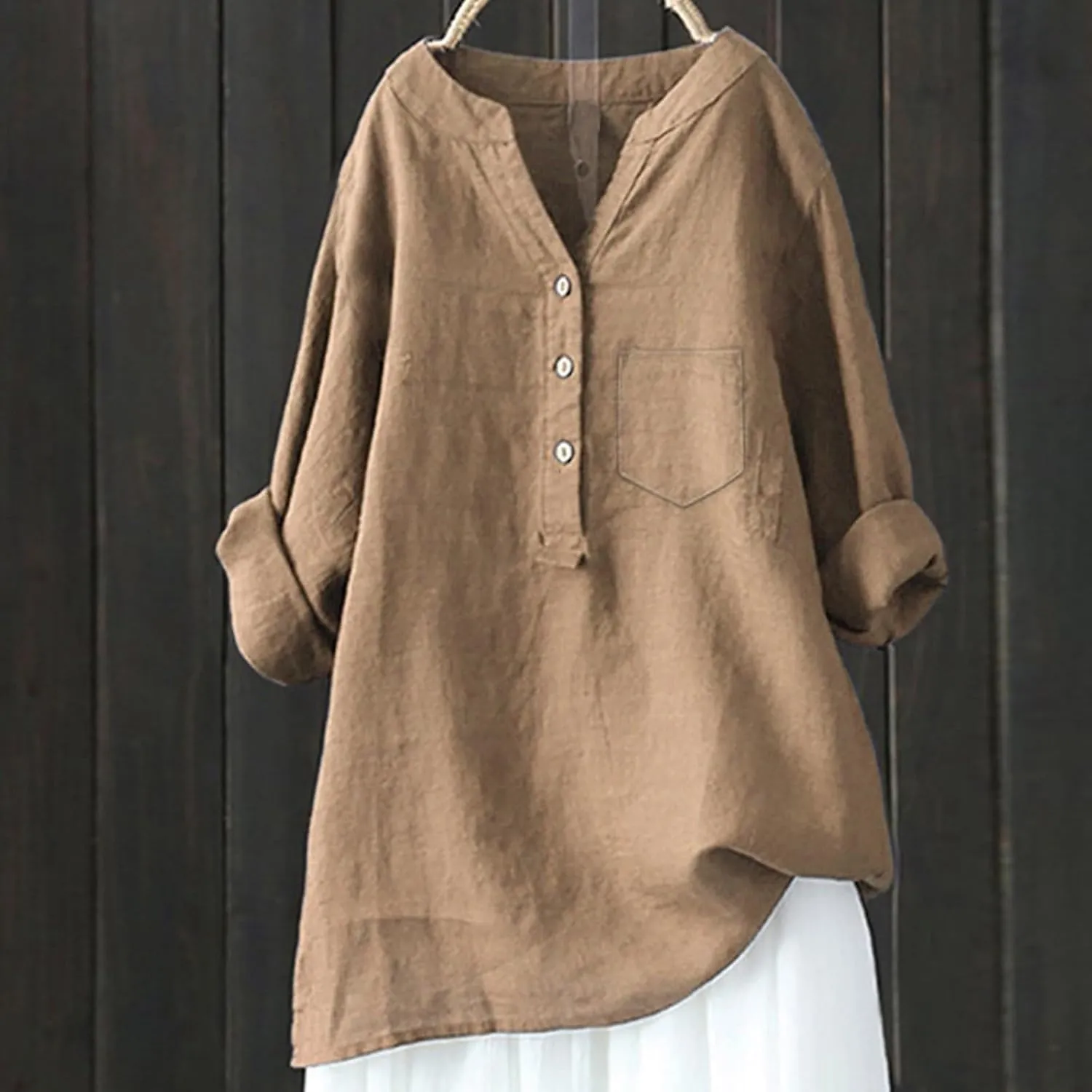 Womens Short Sleeve Cotton Linen Shirts Casual Crew Neck Comfy T-Shirts Embroidery Loose Summer Tee Shirts