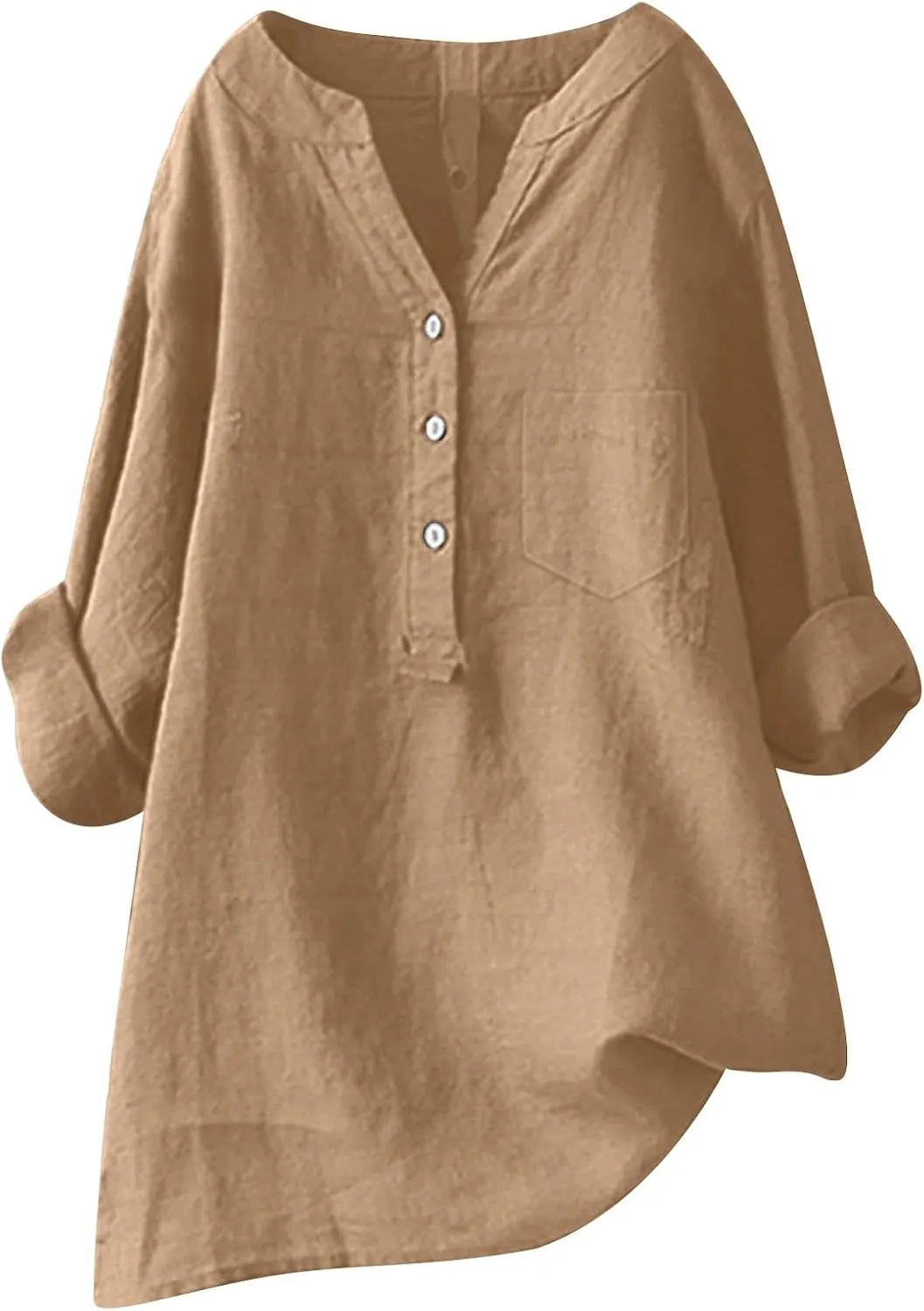 Womens Short Sleeve Cotton Linen Shirts Casual Crew Neck Comfy T-Shirts Embroidery Loose Summer Tee Shirts