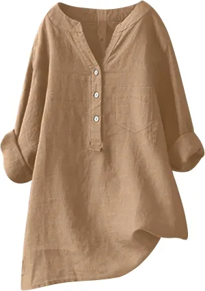 Womens Short Sleeve Cotton Linen Shirts Casual Crew Neck Comfy T-Shirts Embroidery Loose Summer Tee Shirts
