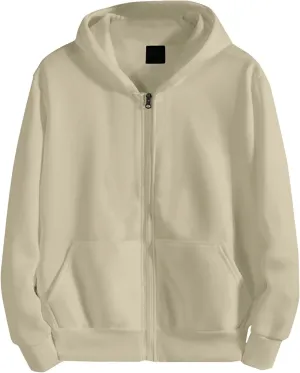 XIAXOGOOL Mens Plain Basic Hoodie Full Zip Fleece Sweatshirt Casual Hooded Outerwear Jacket With Pocket Hoodies For Men