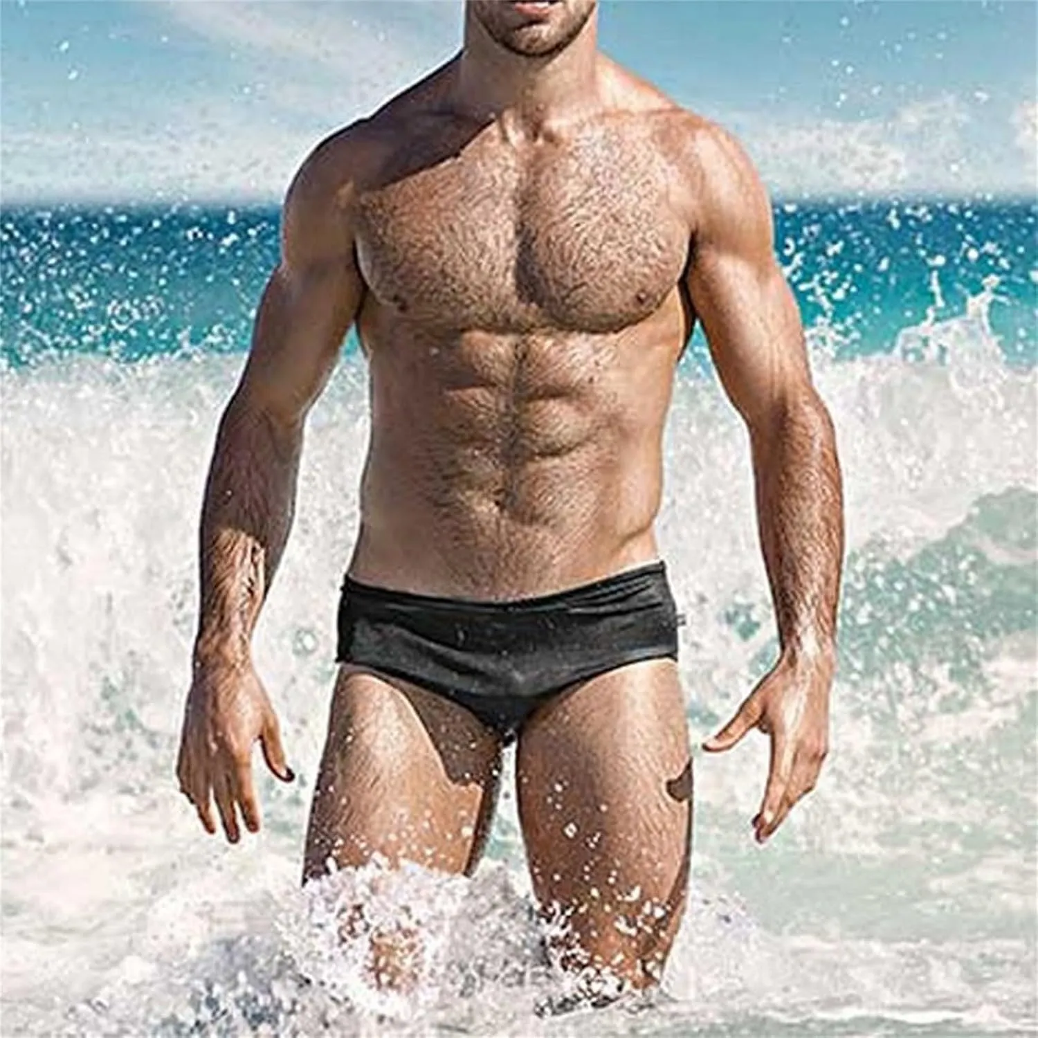 ZEFOTIM Men's Swim Briefs Funny Solid Color Bikini Board Surf Swim Suit