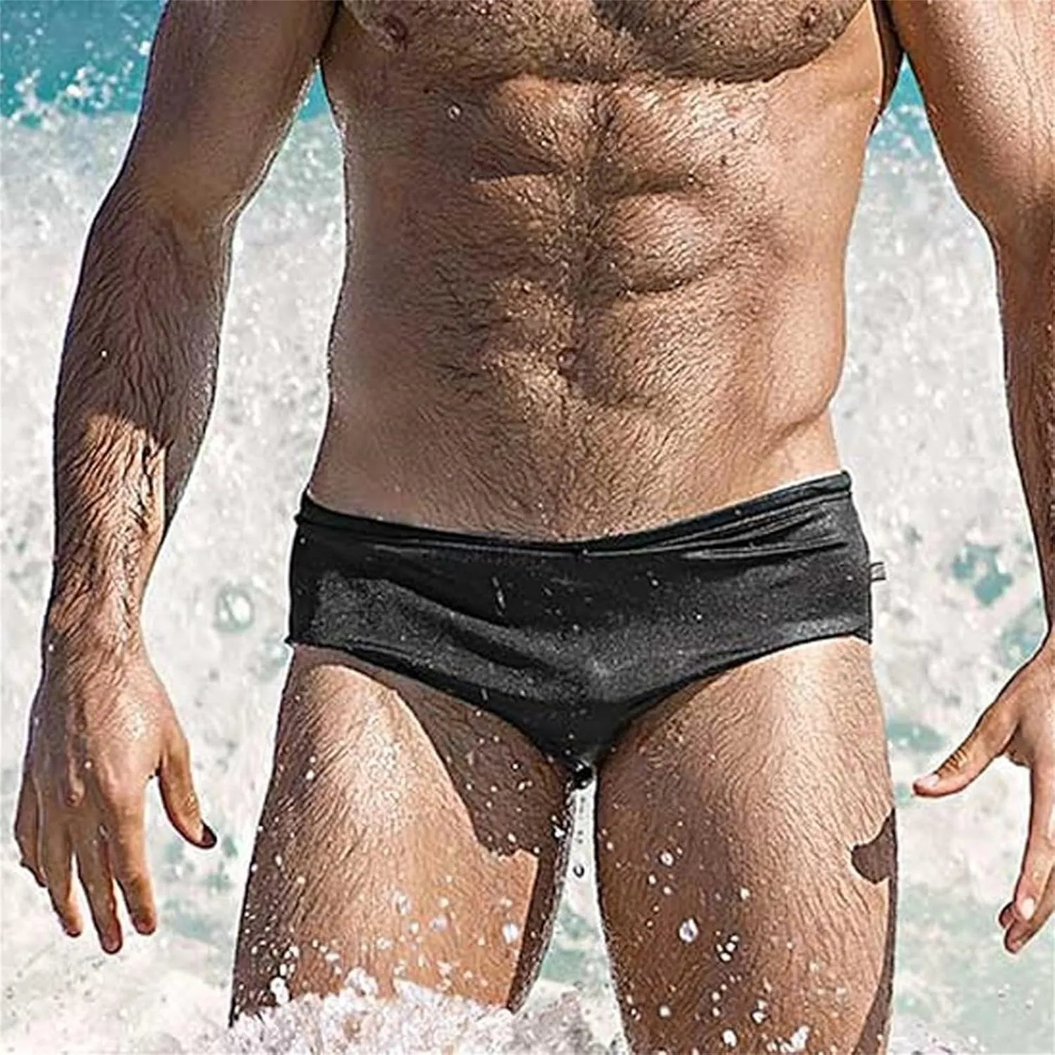 ZEFOTIM Men's Swim Briefs Funny Solid Color Bikini Board Surf Swim Suit