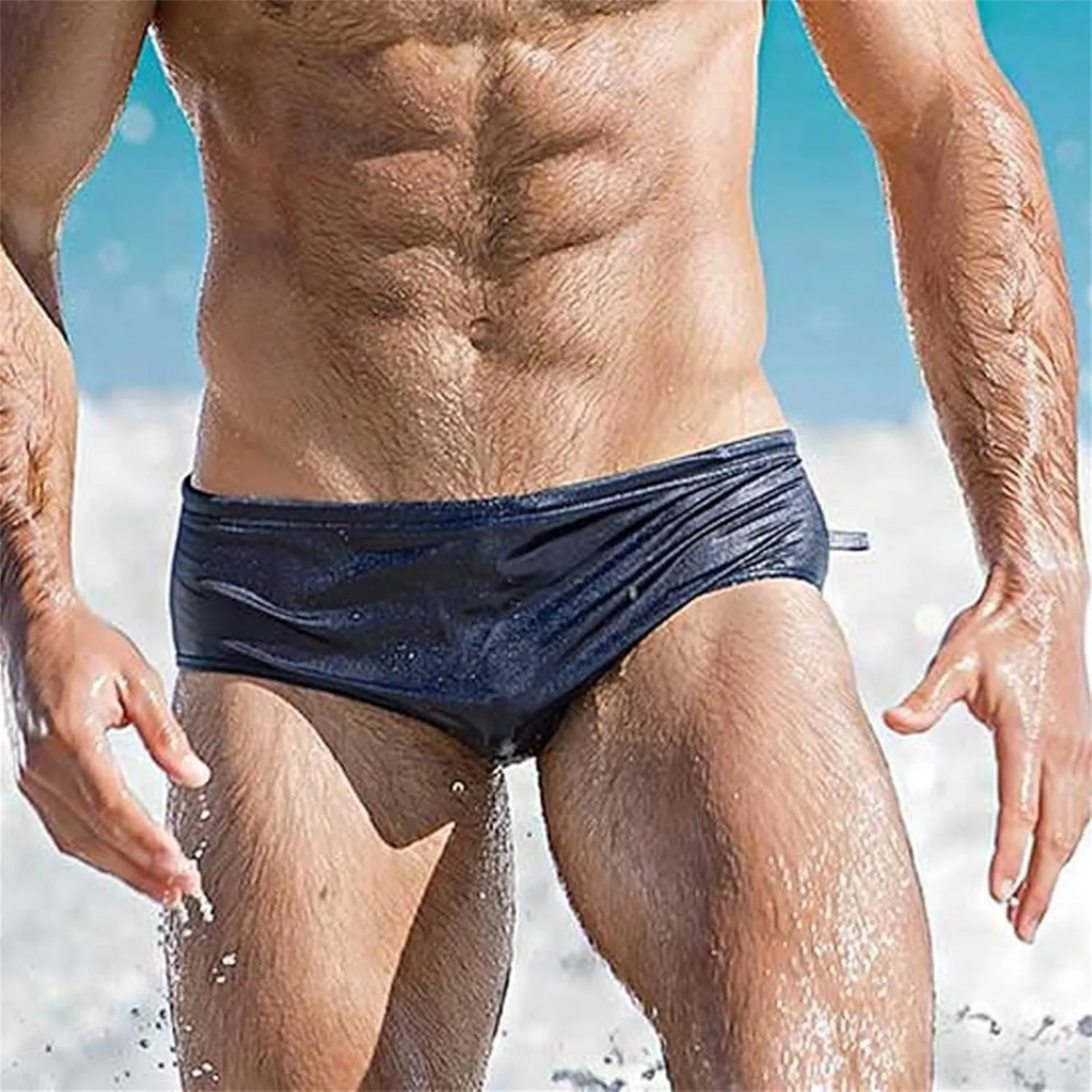 ZEFOTIM Men's Swim Briefs Funny Solid Color Bikini Board Surf Swim Suit