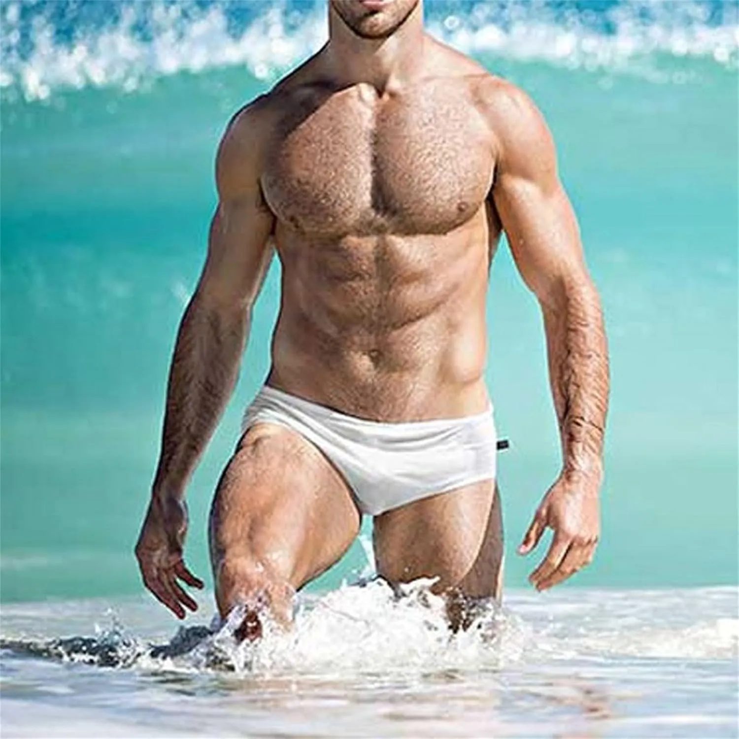 ZEFOTIM Men's Swim Briefs Funny Solid Color Bikini Board Surf Swim Suit