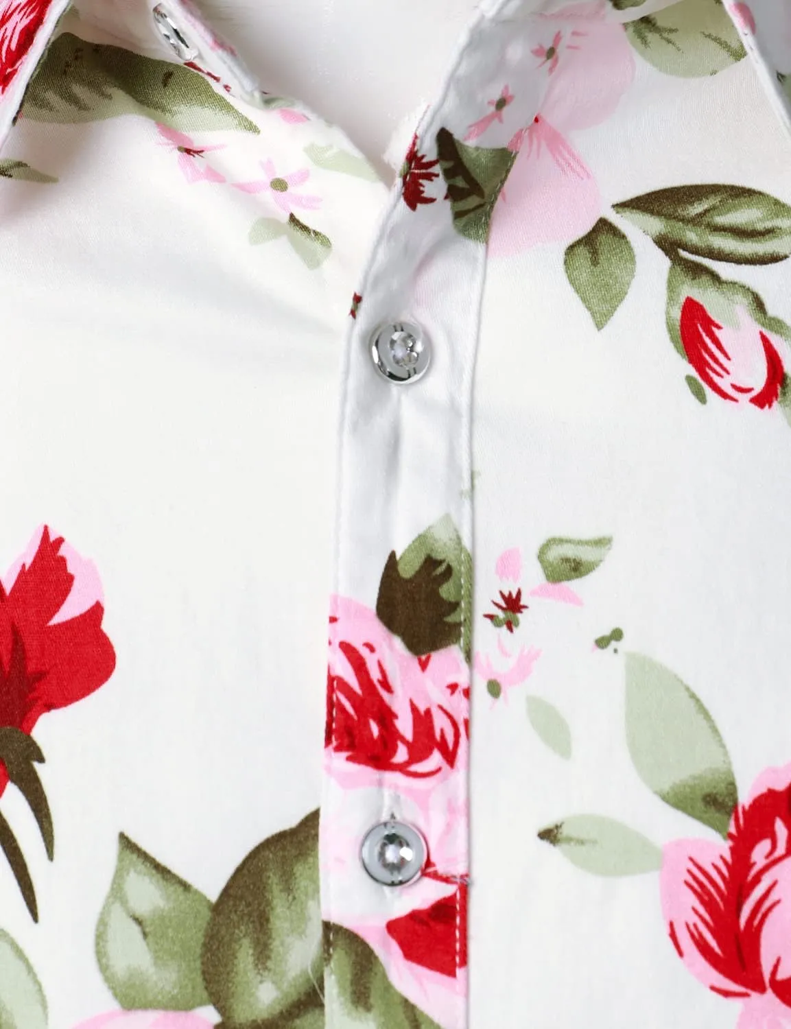 ZEROYAA Men's Hipster Floral Printed Long Sleeve Cotton Casual Button Down Dress Shirts