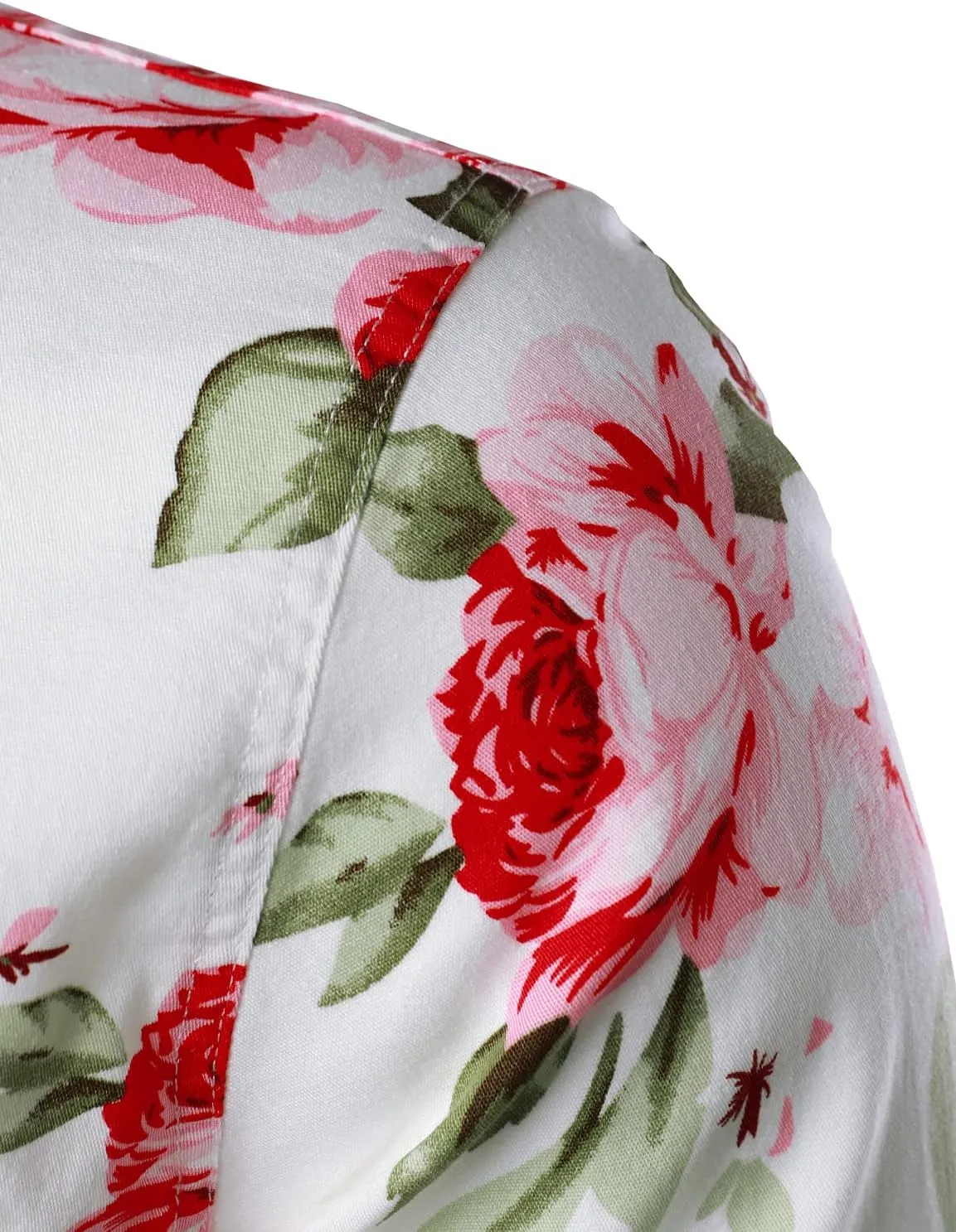 ZEROYAA Men's Hipster Floral Printed Long Sleeve Cotton Casual Button Down Dress Shirts