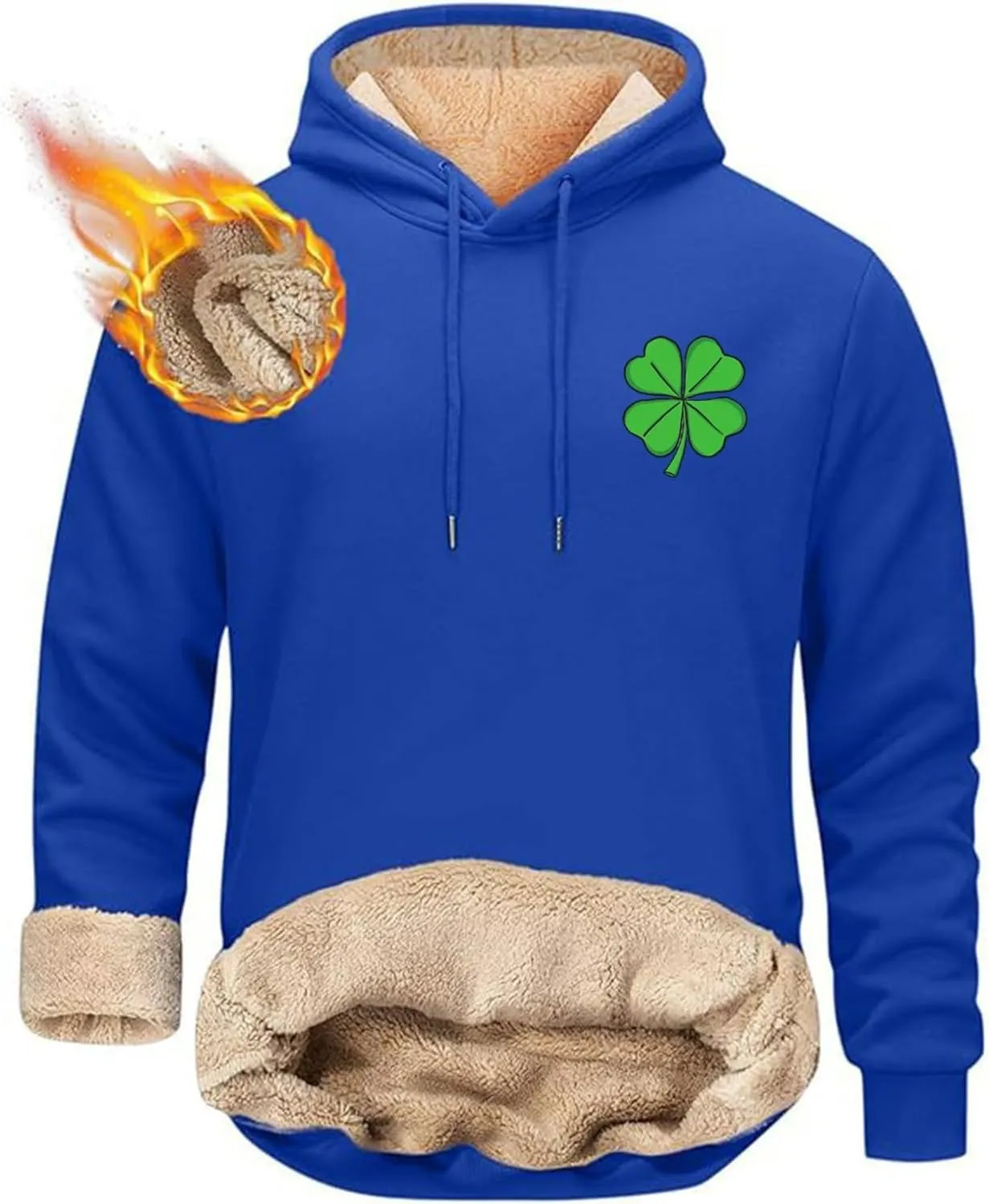 ZYXTIM Men's St. Patrick's Day Sweatshirt Irish Hoodie Ovesize Retro Shamrock Flag Print Holiday Shirts Sport Casual Pullover