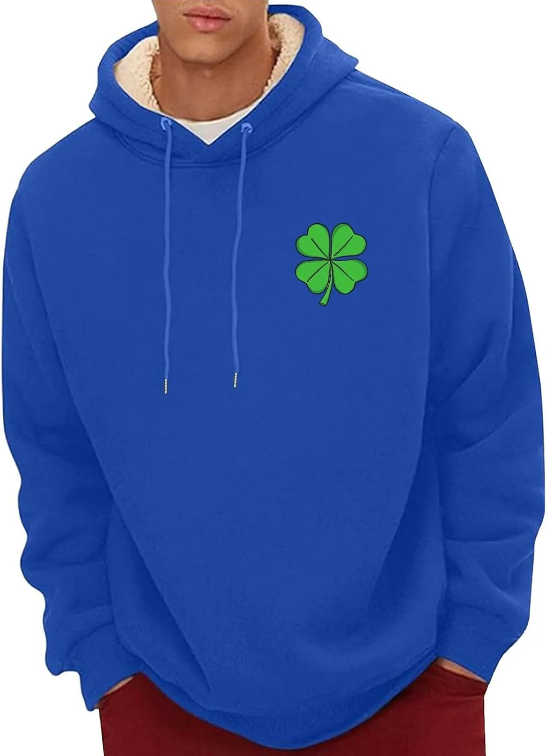 ZYXTIM Men's St. Patrick's Day Sweatshirt Irish Hoodie Ovesize Retro Shamrock Flag Print Holiday Shirts Sport Casual Pullover